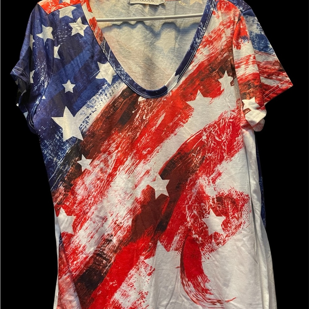 MISSLOOK Red, White, and Blue Star Tee